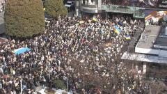 渋谷ハチ公前に群衆が･･･ 露 ウクライナ軍事侵攻に抗議
