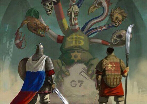 【画像】ロシア人が描いた風刺画で日本が凶悪に描かれてしまう・・・