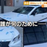 【動画あり】高級車3台が被害　剥離剤をかけハンマーで窓ガラスをたたき割る