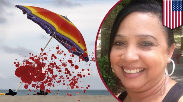 【衝撃】63歳女性、風で飛ばされたビーチパラソルが胸に突き刺さり死亡！