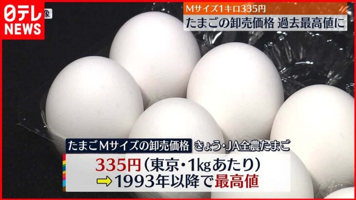 【経済】いつまで上がり続けるの⁉『卵の価格』再び過去最高値を更新・・・