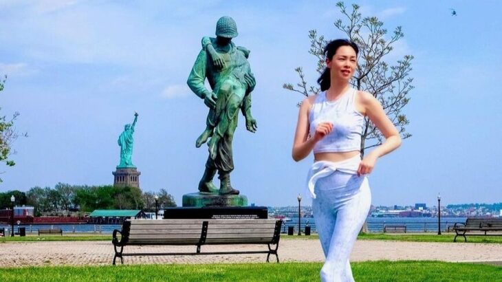 【芸能】川原亜矢子、米国旅行中のジョギング姿が「スタイル抜群」「美しい」と反響！自由の女神も見える絶景エリア