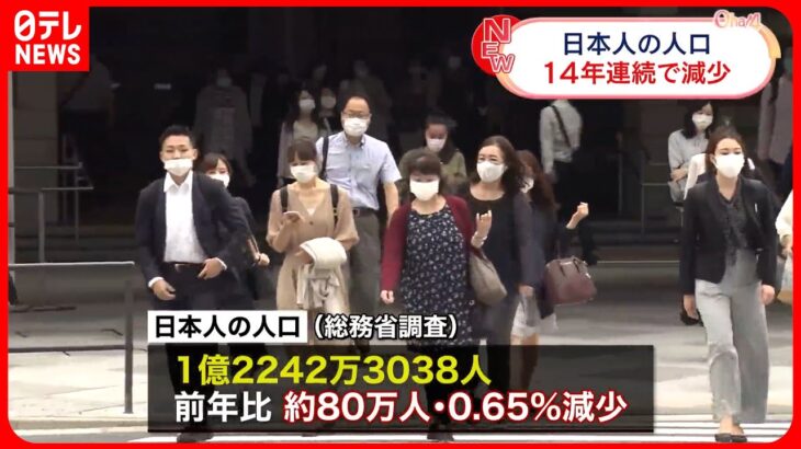 【社会】どうして・・・日本人人口が史上最大の減少‼ 外国人人口は増加傾向⁉