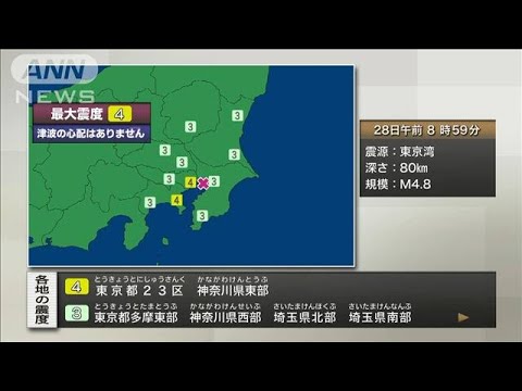 【速報】東京湾でマグニチュード4.8の地震が発生‼ 周辺地域は大丈夫？
